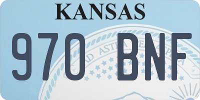 KS license plate 970BNF