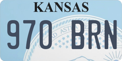 KS license plate 970BRN