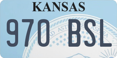 KS license plate 970BSL