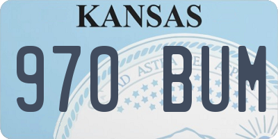 KS license plate 970BUM