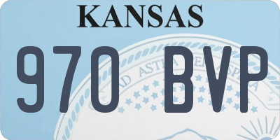 KS license plate 970BVP