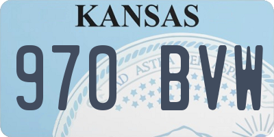 KS license plate 970BVW