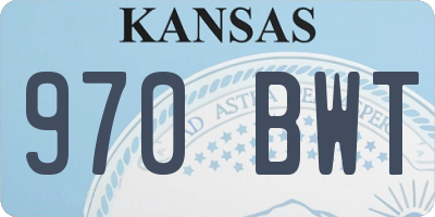 KS license plate 970BWT