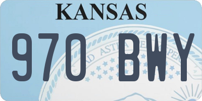 KS license plate 970BWY