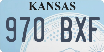 KS license plate 970BXF