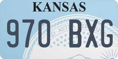 KS license plate 970BXG