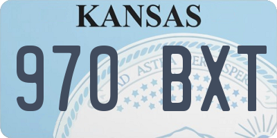 KS license plate 970BXT