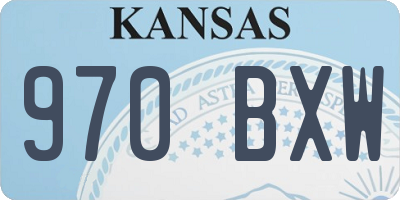 KS license plate 970BXW
