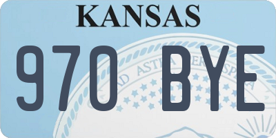 KS license plate 970BYE