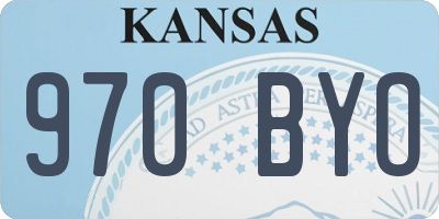 KS license plate 970BYO