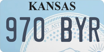 KS license plate 970BYR