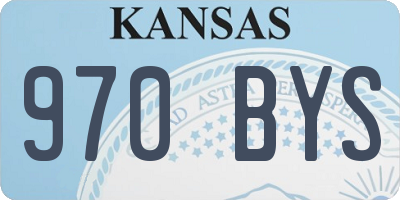 KS license plate 970BYS