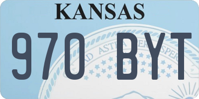 KS license plate 970BYT