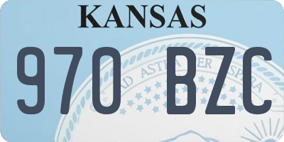 KS license plate 970BZC