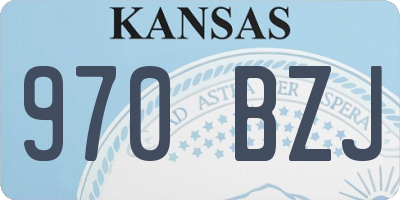 KS license plate 970BZJ