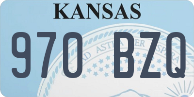 KS license plate 970BZQ