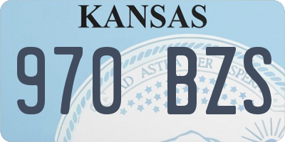 KS license plate 970BZS