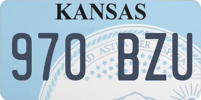 KS license plate 970BZU