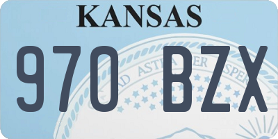KS license plate 970BZX