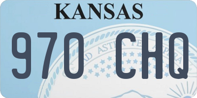 KS license plate 970CHQ