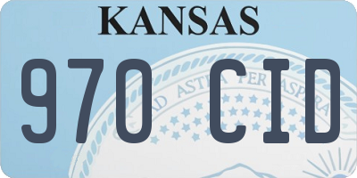 KS license plate 970CID