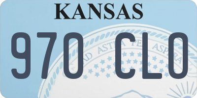 KS license plate 970CLO