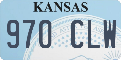 KS license plate 970CLW