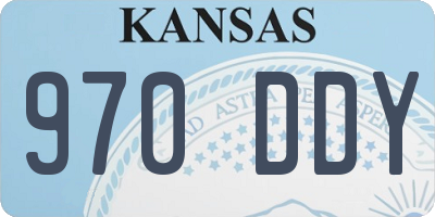 KS license plate 970DDY