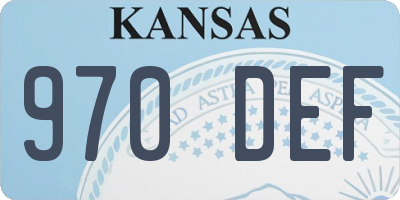 KS license plate 970DEF