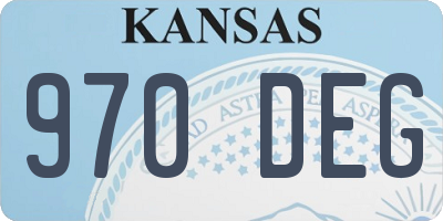 KS license plate 970DEG