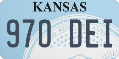 KS license plate 970DEI