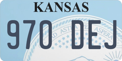 KS license plate 970DEJ