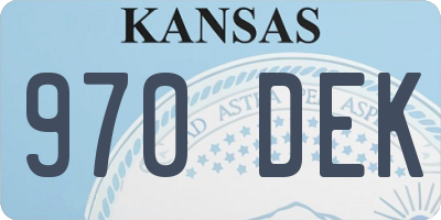 KS license plate 970DEK