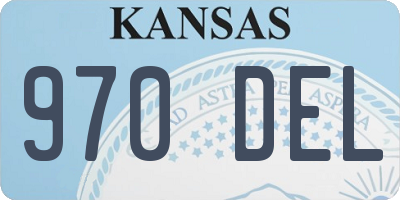 KS license plate 970DEL