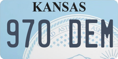 KS license plate 970DEM
