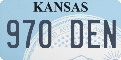 KS license plate 970DEN