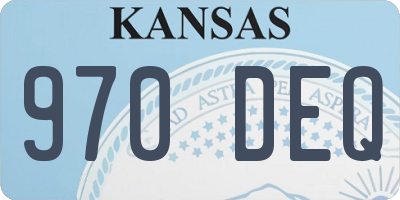 KS license plate 970DEQ