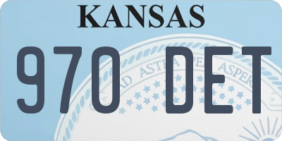 KS license plate 970DET