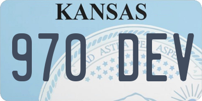KS license plate 970DEV