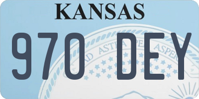 KS license plate 970DEY
