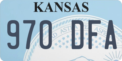 KS license plate 970DFA
