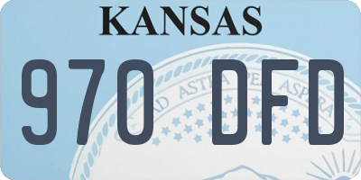 KS license plate 970DFD