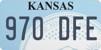KS license plate 970DFE