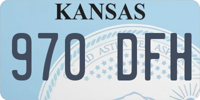 KS license plate 970DFH