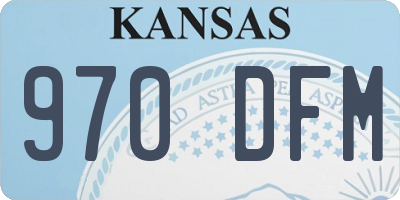 KS license plate 970DFM