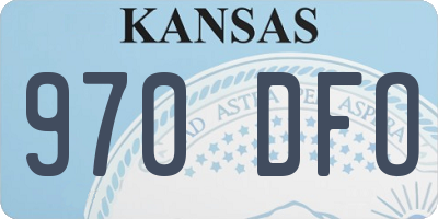 KS license plate 970DFO