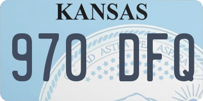 KS license plate 970DFQ