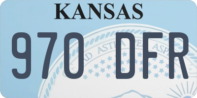 KS license plate 970DFR