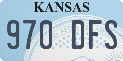 KS license plate 970DFS