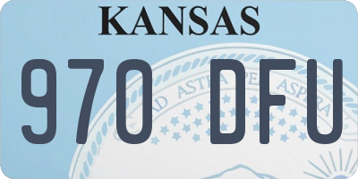 KS license plate 970DFU